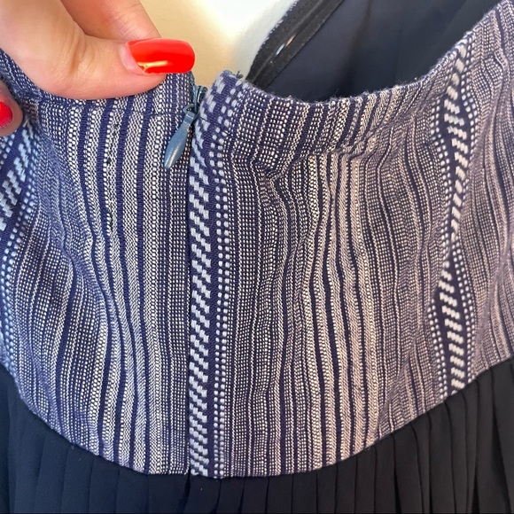 SABINE Navy Pleated Strapless Maxi Dress Size S - Picture 10 of 13